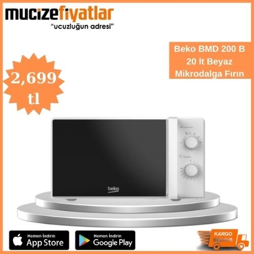 Beko BMD 200 B 20 lt Beyaz Mikrodalga Fırın