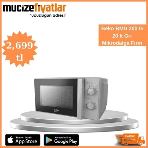 Beko BMD 200 G 20 lt Gri Mikrodalga Fırın